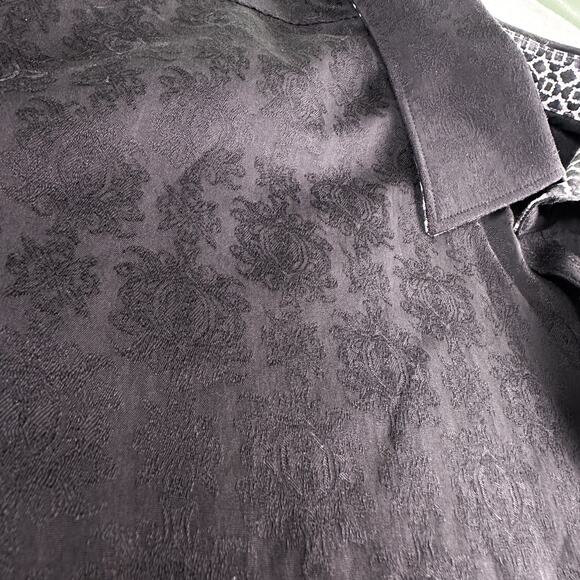 Robert Graham Knowledge Wisdom Truth Men Black Textured Button Up Shirt Sz XL - Picture 2 of 16